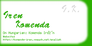 iren komenda business card